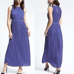 NWT Banana Republic Blue Pleated Maxi Dress Size M